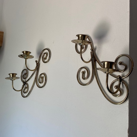 Set of two, brass candlestick holders - Picture 2 of 2